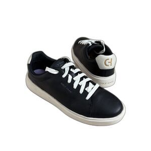 Cole Haan Black Leather Lace-Up Low Top Sneakers Women’s 9 Minimalist Classic